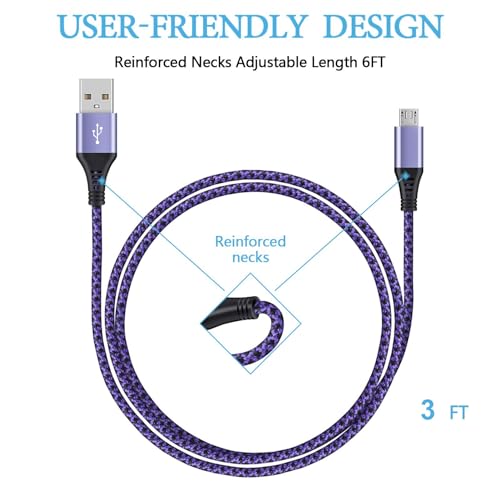 Micro USB Cable, [4Pack/3Ft] Android USB Male to Micro B Charger Cord Fast - size: 3ft, style: Micro USB