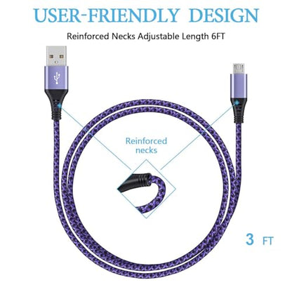 Micro USB Cable, [4Pack/3Ft] Android USB Male to Micro B Charger Cord Fast - size: 3ft, style: Micro USB