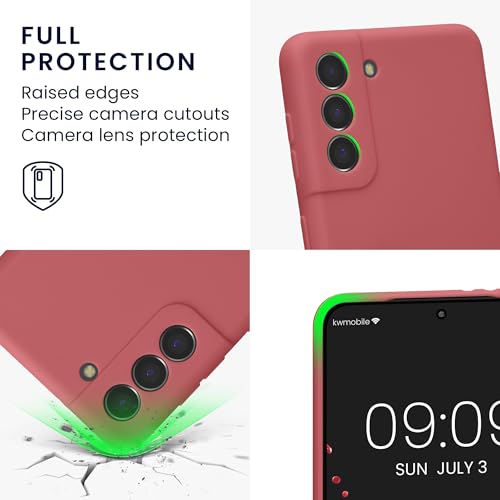 kwmobile Case Compatible with Samsung Galaxy S21 Case - Protective Slim TPU Phone Cover - Soft Matte Finish - Dark Rose - color: Dark Rose, size: Galaxy S21
