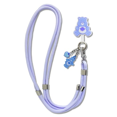 Sonix x Care Bears | Crossbody Phone Strap with Charms | Adjustable, Universal Cell Phone Rope Strap Lanyard | Blue Cord | Grumpy Bear - color: Grumpy Bear