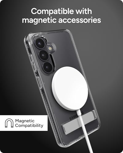ZAGG Crystal Palace Snap Samsung Galaxy S26 Case with Kickstand - Clear, 13ft Drop Protection with Graphene, Crystal Clear Magnetic Case, Anti-Yellowing Slim Cover - size: Samsung Galaxy S26, style: With Snap