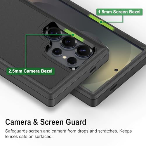 for Samsung Galaxy S26 Ultra Case, Heavy Duty Shockproof Phone Case with Built-in Kickstand + Screen Protector [Black/Black] - size: for Galaxy S26 Ultra