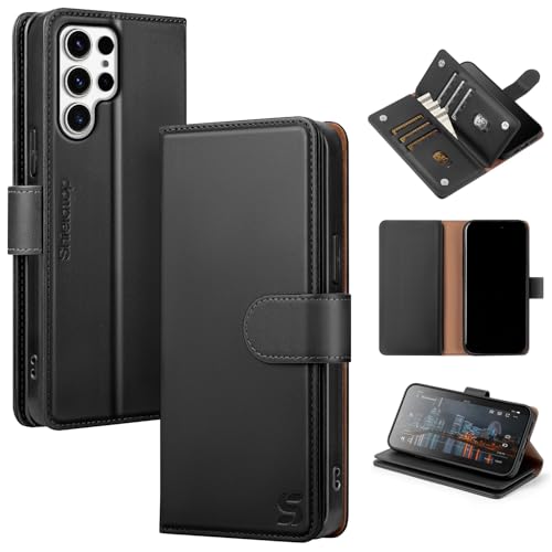 Shieldtop Compatible with Samsung Galaxy S24 Ultra Wallet Case with Card Holder,Women Men RFID Blocking PU Leather Flip TPU Protective Cover Credit Card Slots,Phone Case for S24 Ultra,Black - color: Black, size: Samsung Galaxy S24 Ultra - 6.8"