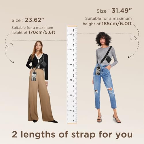 Diaclara Clip and Go Phone Lanyard for Women - Adjustable Crossbody Strap with Zipper Pouch & Leather Wallet - Valentine‘s Day Gift for Her, Mom, Girlfriend - Compatible with All Phones (Black) - color: Black