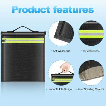 Large Faraday Bags EMP Proof,Portable Faraday Cage for Laptops Tablets,Faraday Bags with Handle&Reflective Strip,EMP bags for Electronics,Fireproof Waterproof RFID Signal Blocker Faraday Pouch - size: 1 Pack XL(Up to Laptop)