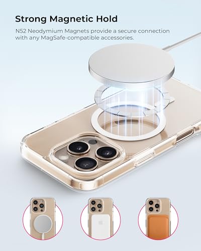 Crystal Fit Magnetic Clear Case for iPhone 16 Pro, Compatible with MagSafe, Anti Yellowing, Slim Protective Cover (for iPhone 16 Pro) - size: iPhone 16 Pro