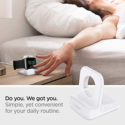 Spigen for Apple Watch Charger Stand, Durable TPU with Non-Slip Base - color: White, size: Classic