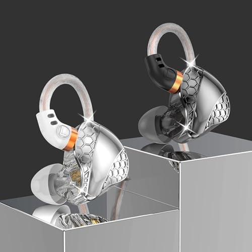 2 Pack in Ear Monitor Headphones, H89 IEM Earphone Wired Earbud - color: Black+White