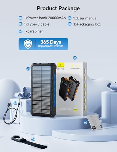 Solar Charger Portable Power Bank 20000mah External Battery Pack for iphone - color: Nary