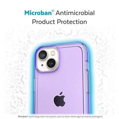 Speck Clear iPhone 15 Plus & 14 Plus Case Drop Protection, Scratch Resistant Dual Layer Slim Phone Case for 6.7 Inch iPhones - Anti-Yellowing & Anti-Fade Case - Amethyst Purple GemShell - color: Amethyst Purple/Clear