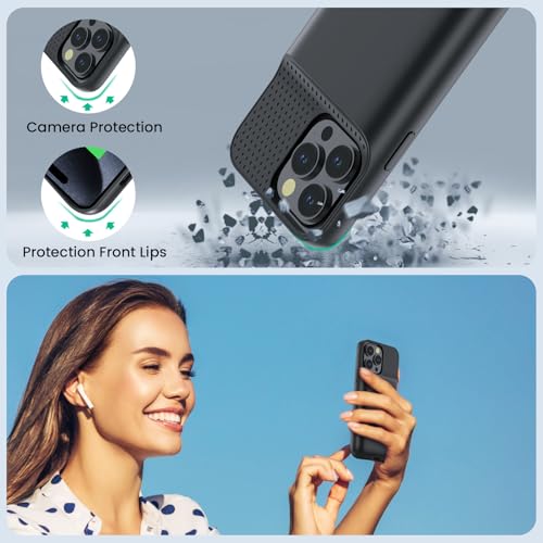 Battery Case for iPhone 15Pro Max, Upgrade 8600mah Portable Slim Battery Charging Case, 15W Fast Charging Rechargeable Protective Extended Charger Cover for iPhone 15 Pro Max (6.7 inch)-Black - color: Black