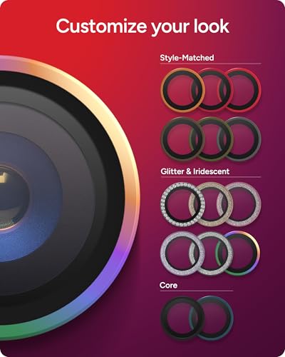 ZAGG iPhone Camera Lens Protector for iPhone Air - Iridescent, Camera Ring, Maximum Impact & Scratch Protection, Anti-Reflective Technology, Smudge-Resistant, Precise Fit, Glass Elite - color: Iridescent