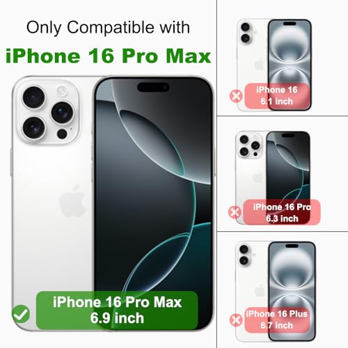 for iPhone 16 Pro Max Crystal Clear Case with Detachable Adjustable Crossbody Strap, Slim Fit Shockproof Protective Phone Case with Anti-Lost Shoulder Neck Lanyard 6.9" 2024 - size: iPhone 16 Pro Max