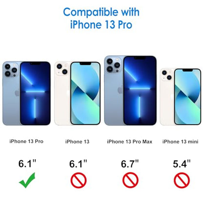 JETech Case for iPhone 13 Pro, Anti-Yellowing, Navy Blue | Shockproof Protection, Scratch Resistant Hard PC Back, Durable Transparent TPU Bumper - color: Navy Blue