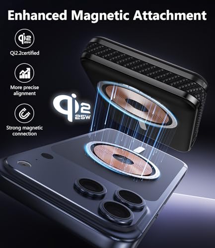 KU XIU Qi2.2 25W Solid-State 10000mAh Magnetic Power Bank for Magsafe
