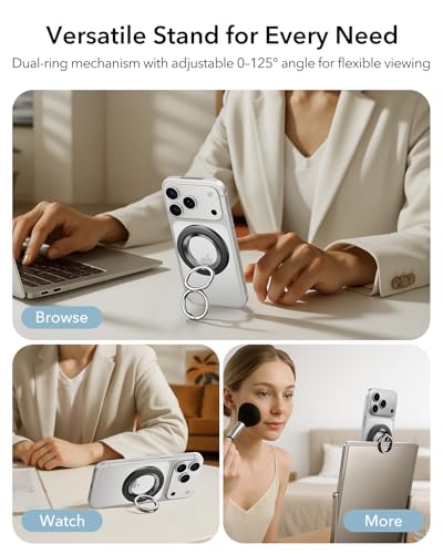 ESR for MagSafe Phone Grip for iPhone 17e/17-12, Dual-Side Phone Stand - color: Black