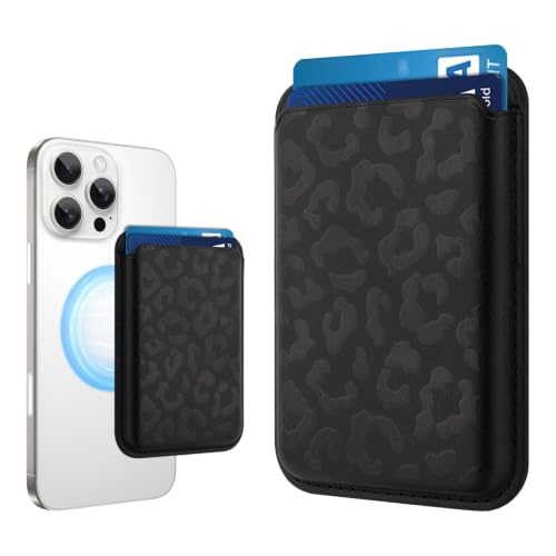 Compatible with MagSafe Wallet, Cute Cheetah Print Pattern, Black - color: Black Cheetah Print