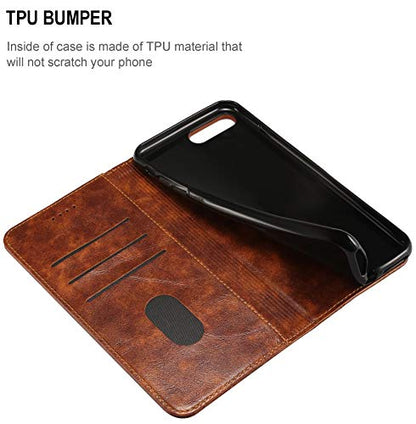 iPhone 8 Case, iPhone 7 Case, SINIANL Leather Wallet Folio Case Book Design Flip Cover with Stand and ID Credit Card Slot Magnetic Closure for iPhone 8/7 - color: Brown, size: iPhone 7 / 8 (4.7 inch)