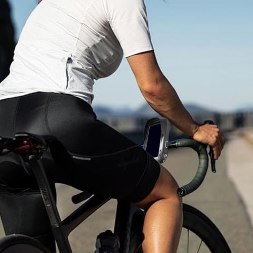 Bike Phone Bag, 3.5x7" Waterproof TPU Bike Phone Holder Bag with 6.4" Touch Screen, 360° Rotatable Zippered Bike Bag with Earphone Hole for Handlebar, Rearview Bike Handlebar Bag Bike Frame Bag Bike