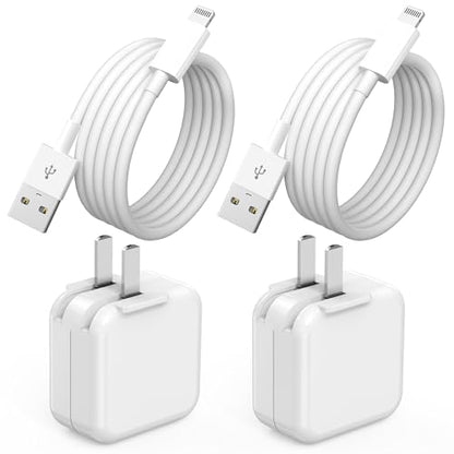2Pack iPad Charger, Fast Charging 12W USB Wall Charger Block Apple Adapter - size: 2Pack 3FT