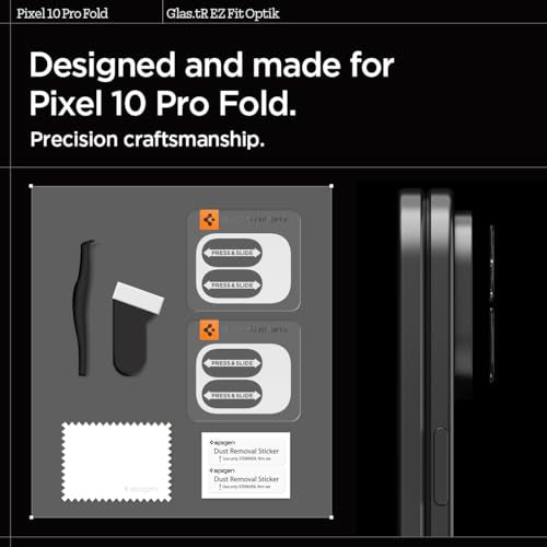 Spigen Glas.tR EZ FIT Optik Camera Lens Protector for Pixel 10 Pro Fold - size: Pixel 10 Pro Fold