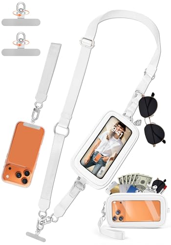 takyu Phone Strap Crossbody with Detachable RFID Wallet White - color: White