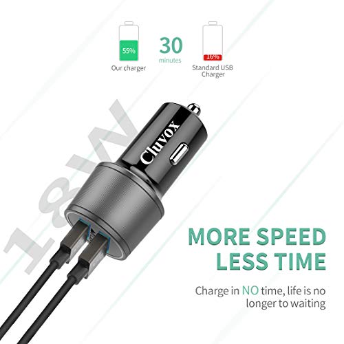 36W Rapid USB Car Charger for Samsung Galaxy S26/S25 Plus/Ultra/A57/A56/A37 - color: Dark Grey, size: 3.3ft cable