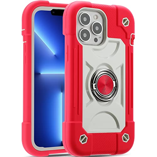MARKILL Compatible with iPhone 13 Pro Max Case 6.7 Inch with Ring Stand, Heavy-Duty Military Grade Shockproof Phone Kids Cover for iPhone 13 Pro Max Hot Pink - color: Hot Pink, size: iPhone 13 Pro Max 6.7"