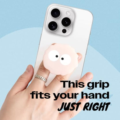 On The Grip Cute Cartoon Briquette Acrylic Multi Functional Collapsible Expandable Mobile Phone Grip & Kickstand (Pink) - color: Pink