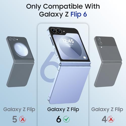 GooseBox for Samsung Galaxy Z Flip 6 Case with Screen Protection,Z Flip 6 Slim HD Clearly Case Ultra-Thin Anti-Scratch Shockproof Phone Case(Purple) - color: Flip6-Purple