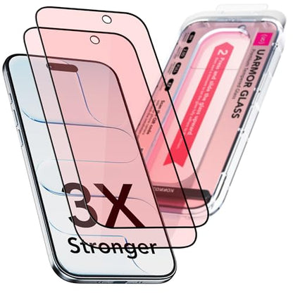 UARMOR Screen Protector for [iPhone Air] Red Light Converter, Anti-Blue Light, [3X Impact Resistance] 9H Tempered Glass with Easy Installation Kit, Full Edge Coverage Fit, [2 Pack] - size: iPhone Air