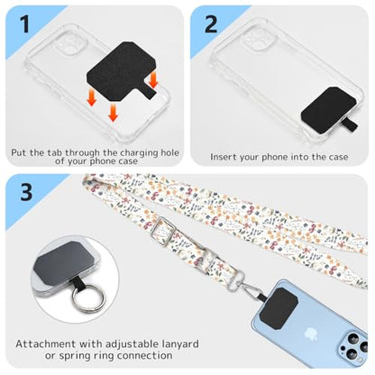 2 Pack Phone Lanyard Cell Phone Lanyard Crossbody Adjustable Phone Strap for Use Around the Neck Cell Phone Lanyard - color: Bohemian Leaf 3