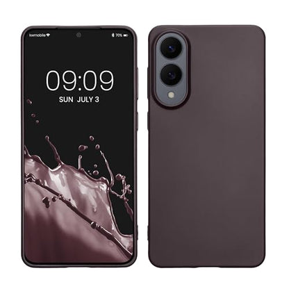 kwmobile Case Compatible with Samsung Galaxy S25 Edge Case - Soft Slim Metallic TPU Silicone Cover - Metallic Berry - color: metallic berry, size: Galaxy S25 Edge