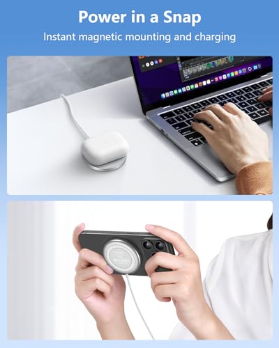 NANAMI Magnetic Wireless Charger Pad with 20W PD Adapter for iPhone - color: White