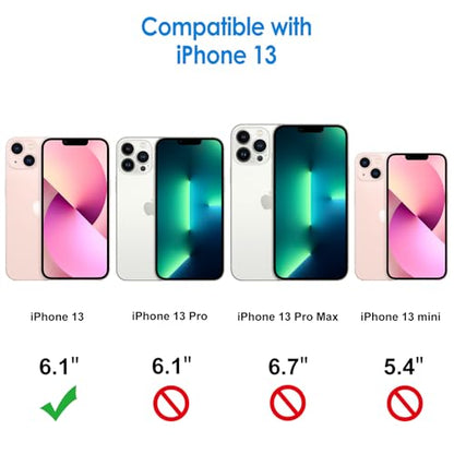 JETech Case for iPhone 13 6.1-Inch, Non-Yellowing Shockproof Phone Bumper Cover, Anti-Scratch Clear Back (Pink) - color: Pink
