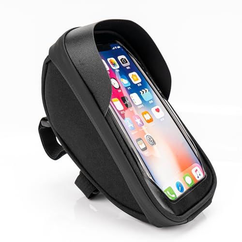 Bike Phone Mount Bag, Waterproof Bicycle Phone Holder with Touchscreen & Sun Visor, Frame Phone Bag Fits Up to 7 Inch Phones for Cycling Commute - style: Arc