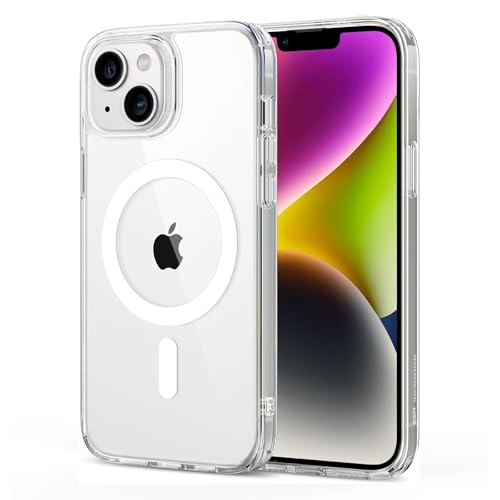 ESR for iPhone 14 Plus Case, Compatible with MagSafe, Shockproof Military-Grade Protection, Scratch-Resistant Back, Magnetic Phone Case for iPhone 14 Plus, Classic Hybrid Case, Clear - color: Clear, size: iPhone 14 Plus 6.7 inch