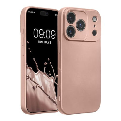 kwmobile Case Compatible with Apple iPhone 17 Pro Case -Soft TPU Back Phone Cover - with Metallic Look - Metallic Rose Gold - color: metallic rose gold, size: iPhone 17 Pro