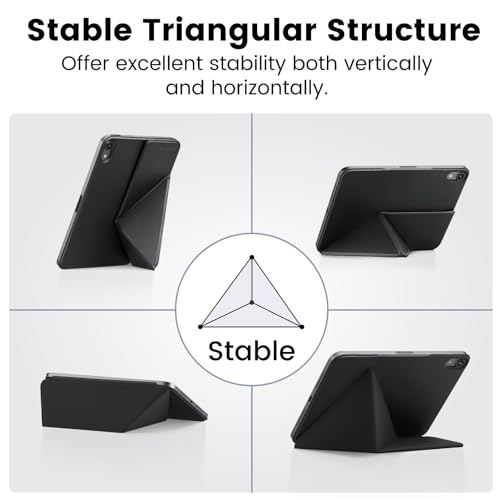 PITAKA for iPad mini A17 Pro Case, 4 Intuitive Angles, Folio2-Black - color: Black