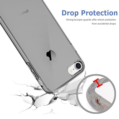 TENOC Phone Case Compatible with iPhone SE (2nd 2020 and 3rd 2022 Generation) & iPhone 7 & iPhone 8, Gray Case Clear Shockproof Protective Bumper Slim Cover for 4.7 Inch - color: Clear Gray, size: iPhone 7/8/SE