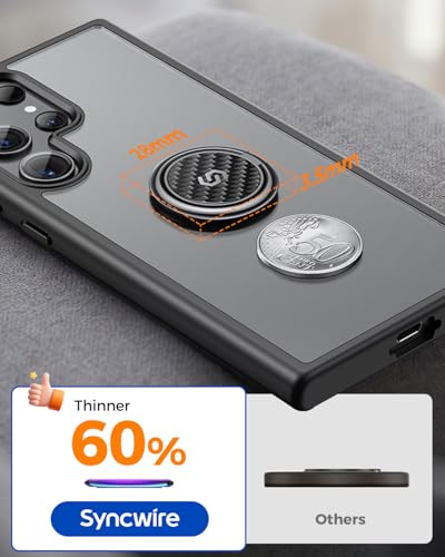 SYNCWIRE Adhesive Phone Ring Holder, Cell Phone Grip, iPhone Ring Stand - color: Carbon Fiber Black, size: 1 Pack
