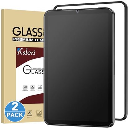 2 Pack for iPad Mini 8.3" A17 Pro 2024 7th Gen/iPad Mini 6 (2021, 6th Gen) Matte Glass Screen Protector (Not Privacy) Anti Glare Anti Fingerprint Tempered Glass Film with Alignment Frame - size: iPad mini 8.3"