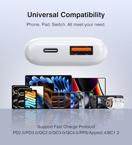 [2-Pack] Ultra Thin Flat USB Wall Charger 40W Dual Port USB C Charger Block - color: White