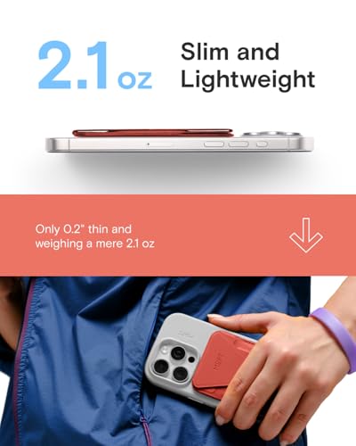 MOFT Magnetic Wallet Stand Compatible with iPhone 18/17/16/15/14/13 Series, Angle Adjustment Magsafe Compatible MOVAS Phone Stand - color: Sunset, size: Standard
