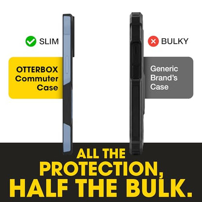 OtterBox iPhone 15 Pro Max Commuter Series MagSafe Case - Black & Blue | 3X MIL Drop Protection - Dual-Layer Shockproof Design - Pocket-Friendly - Raised Edges - Port Covers - color: Black/Blue