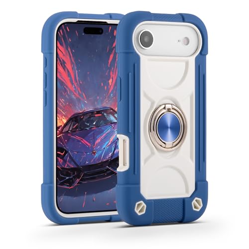 MARKILL Compatible with iPhone Air Case 6.5 Inch 2025 with 360 Degree Rotate Ring Stand, Military Grade Drop Protection Full Body Rugged Protective Case Kids Blue - color: Blue, size: iPhone Air 6.5"