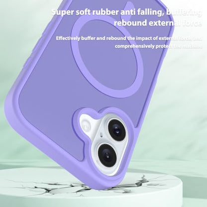 PinLiSheng Magnetic for iPhone 16 Case [Mil-Grade Drop Protection] [Compatible with Magsafe] Shockproof Slim Translucent Matte Protective Phone Case - Light Purple - color: A-Light Purple, size: iPhone 16