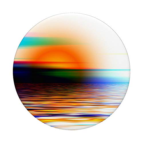 Sunset Sky Red Orange Teal Blue Pop Up Cell Phone Holder PopSockets PopGrip: Swappable Grip for Phones & Tablets