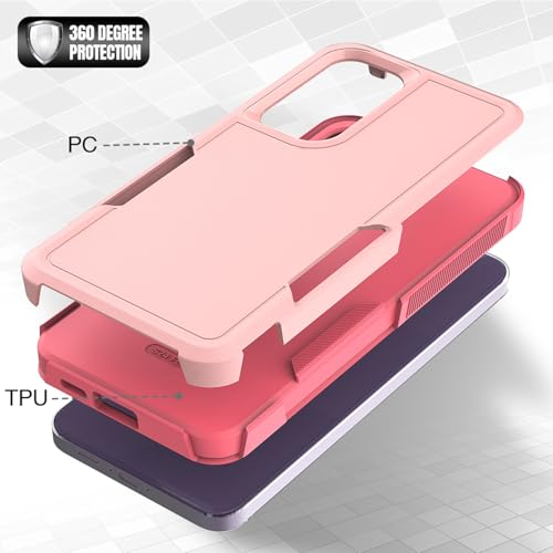 Dionsibei Designed for Samsung Galaxy A52 5G Case 2 in 1 Military Grade Drop Heavy Duty Rugged Shockproof Protective Cover Case for Galaxy A52 5G Phone Case (Pink) - color: Pink