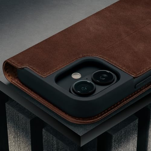 TORRO Leather Case Compatible with iPhone 17 6.3" 2025 - Premium Leather Wallet Flip Case with Kickstand and Card Slots (Compatible with Official MagSafe Chargers) - Dark Brown - color: Dark Brown, size: iPhone 17